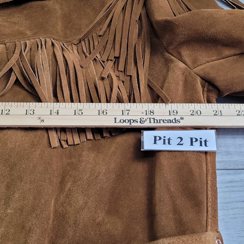 🤠Vintage 70's Schott NYC Rancher Suede Fringe Western Jacket Mens 42 Made USA - Picture 12 of 15